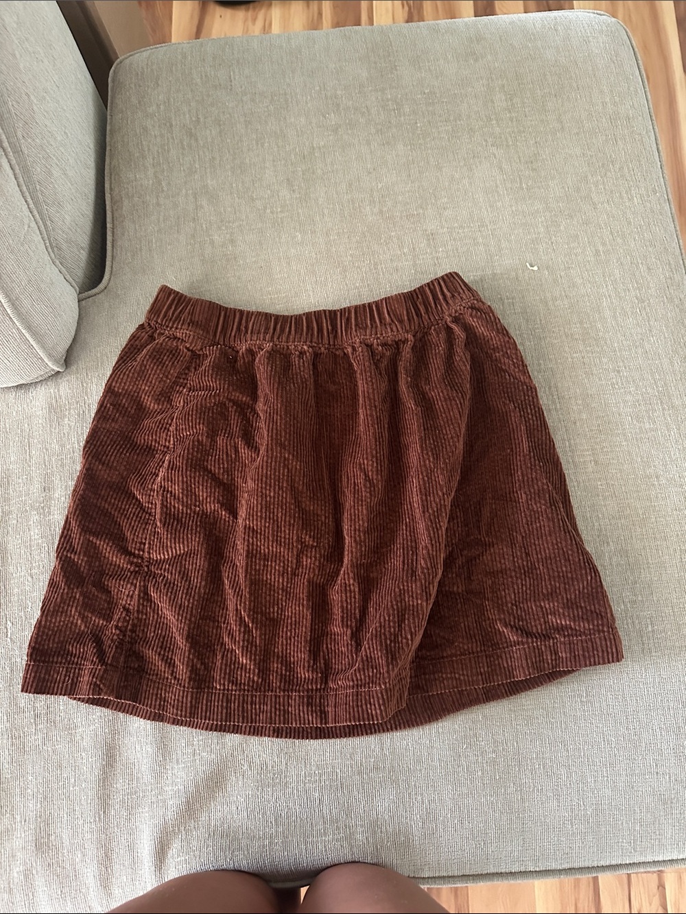 American Eagle Outfitters Rust Brown Corduroy Skater Skirt